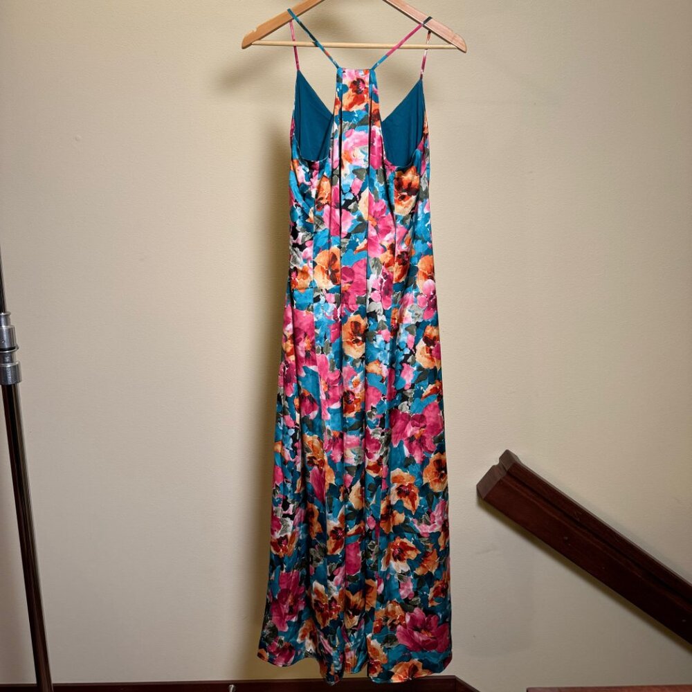 Nicole Miller flowy racerback maxi dress (Sz Med) - Picture 2 of 4
